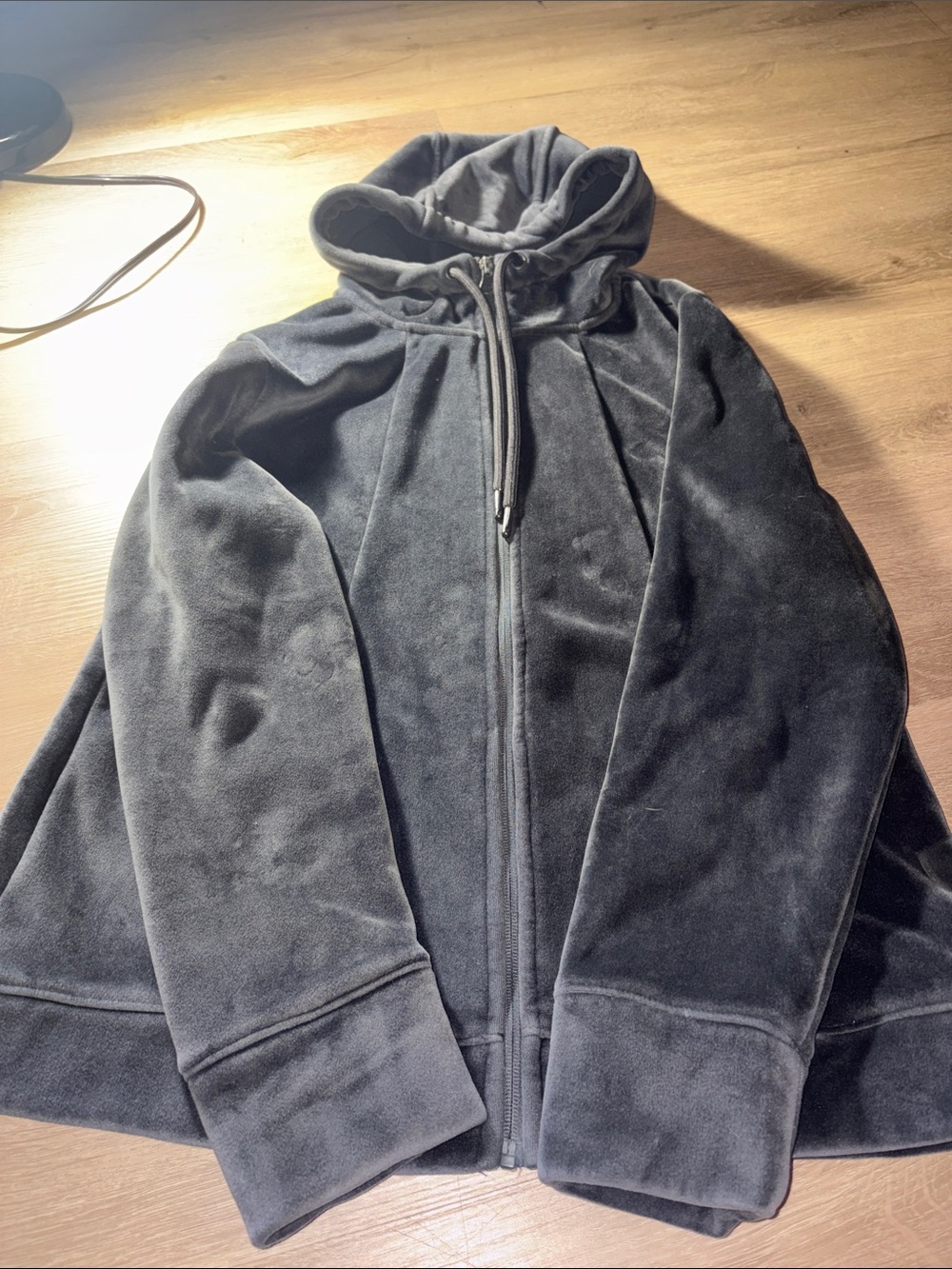 Time and Tru Black Hooded Zip-Up Jacket
